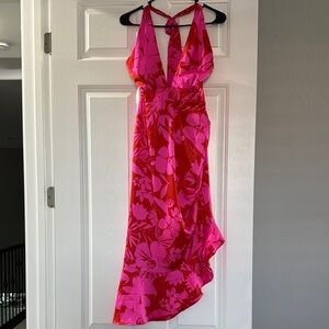 Vici / Sugarlips Elegant Pink & Red Floral Dress